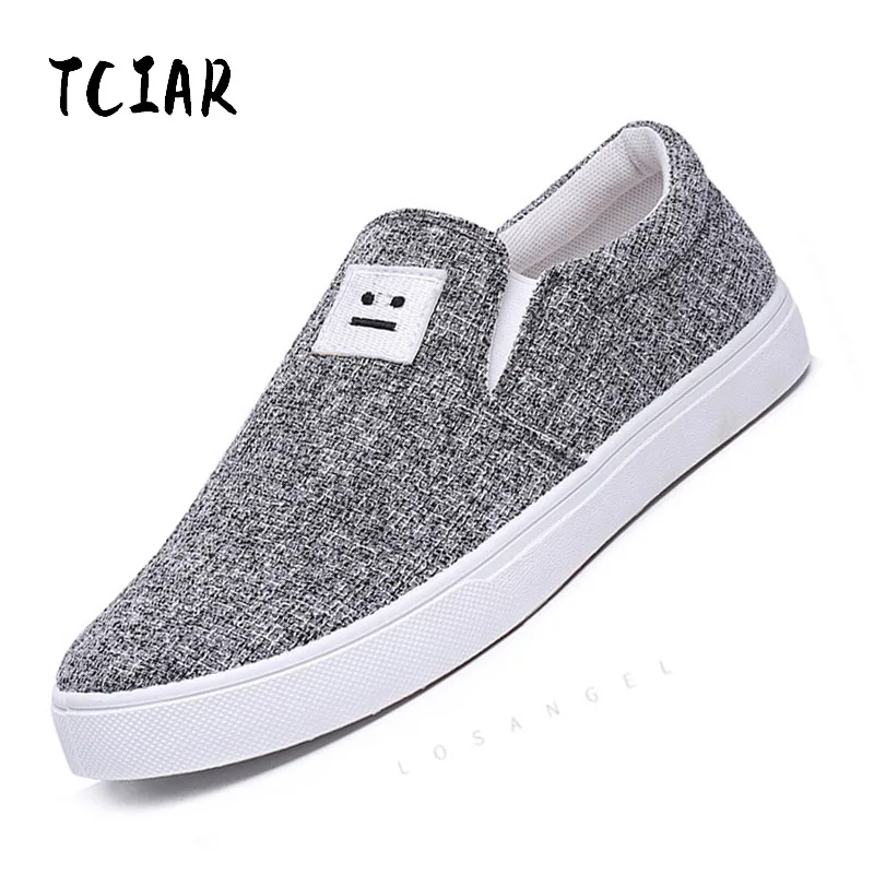 

2018 Spring New Canvas Shoes Mens Casual Slip-on Shoes Driving Flat Loafers Breathable Wear-resistant Comfortable Footwear DE003