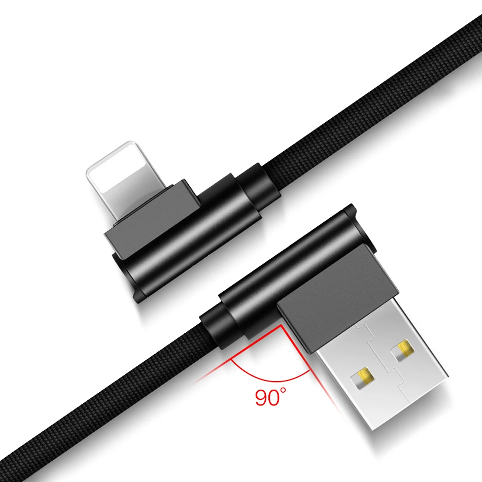 CHOETECH كابل شحن ل فون X 8 زائد 90 درجة عكسها USB نوع-C كابل لسامسونج غالاكسي ملاحظة 9 الهاتف المحمول الكابلات
