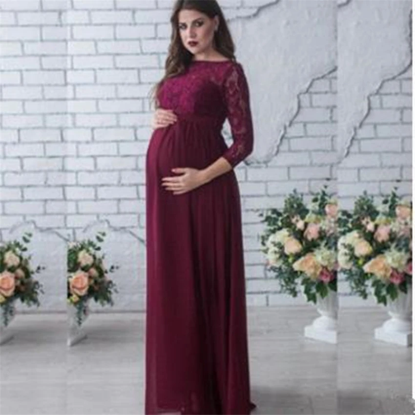 New Pregnancy Women Maternity Dress Long Evening Party Wedding