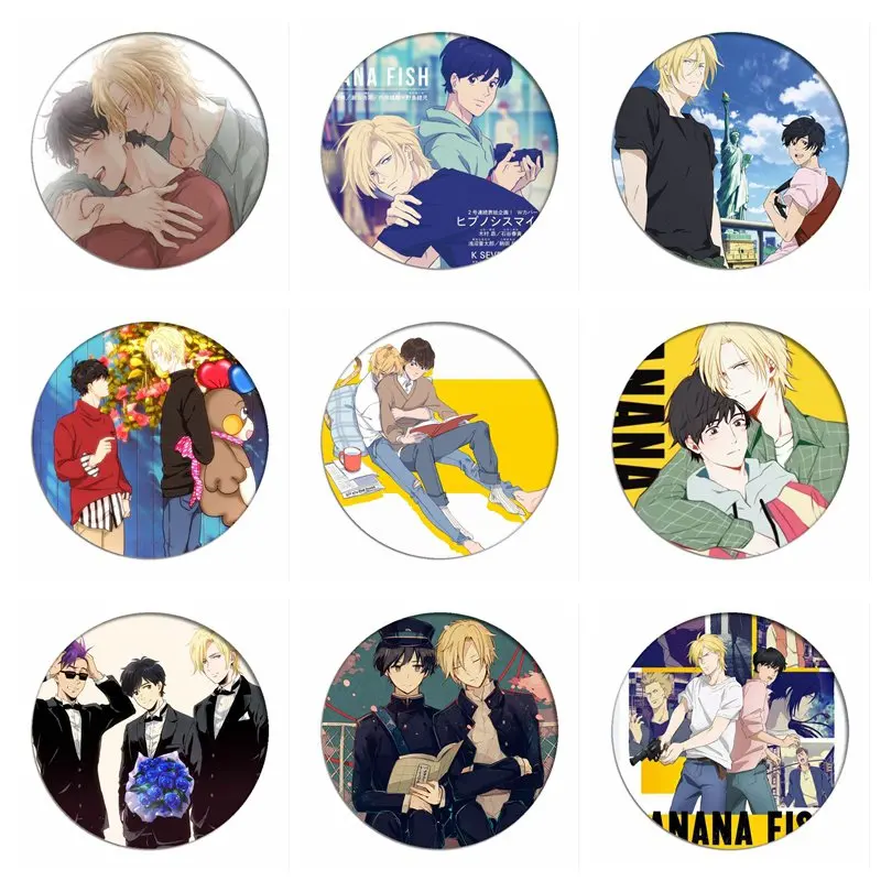 

1pcs BANANA FISH Cosplay Badge Okumura Eiji Brooch Pins Ash Lynx Collection Badges for Backpacks Clothes