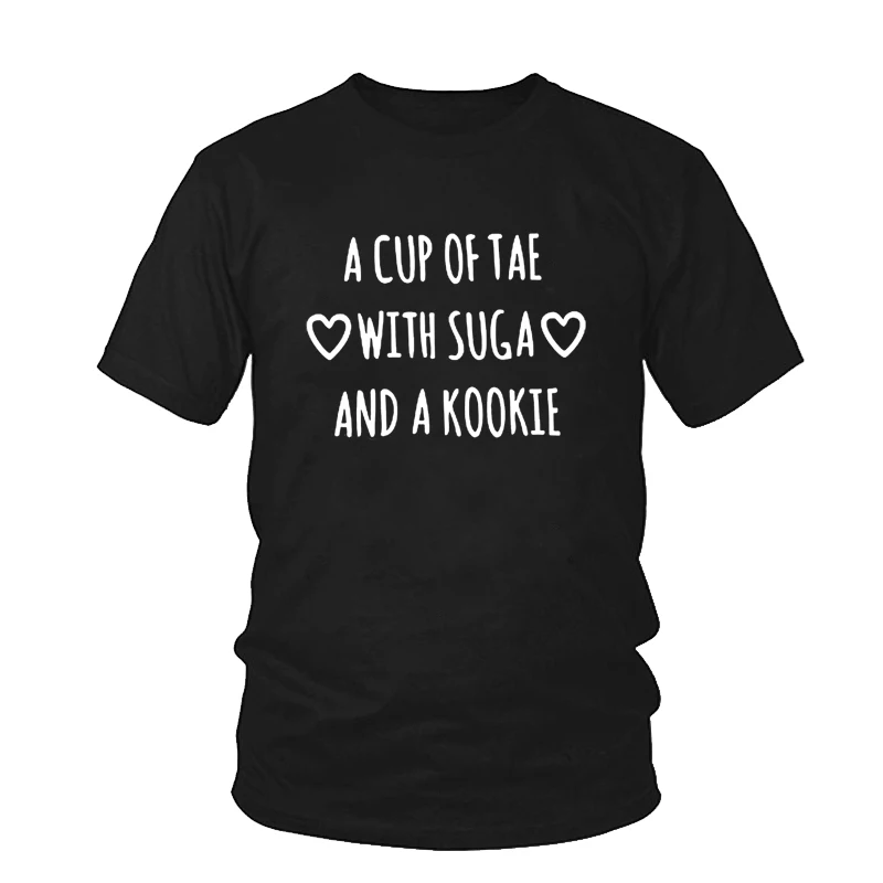 Женские топы BTS KPOP A CUP TAE с сугой и куки Футболка Мода Корея футболки tumblr Милые