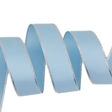 10 ярдов/партия) светло-голубая Серебряная окантованная корсажная лента подарочные лямки рождественские ленты