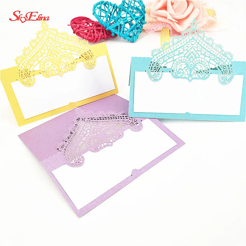 

10pcs Laser Cut Elegant Table Name Hollow Paper Place Seat Card Wedding Invitation Party Wedding Table Decoration 7z