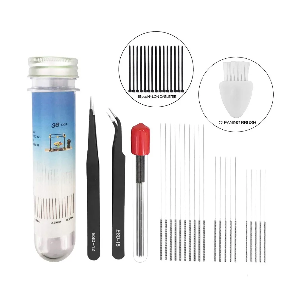 

Sunhokey 3D Printer Nozzle Cleaner Kit Nozzle Drill Tool Kit with Different size