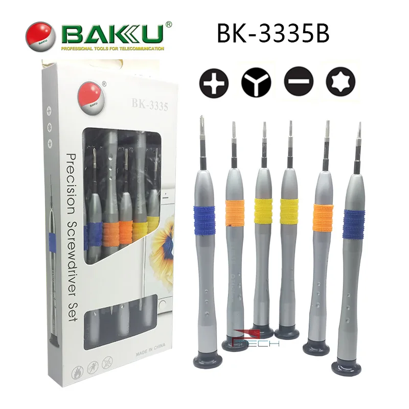 

6 in 1 Precision Screwdriver Set of BAKU BK-3335B, Professional Hands Tools Screw Driver for iPad Samsung Laptop Battery Repair