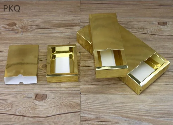 10pcs High Quality Golden Paper Box for Packing Small Craft Gift Large Cardboard Carton Party Favor Present Boxes | Дом и сад