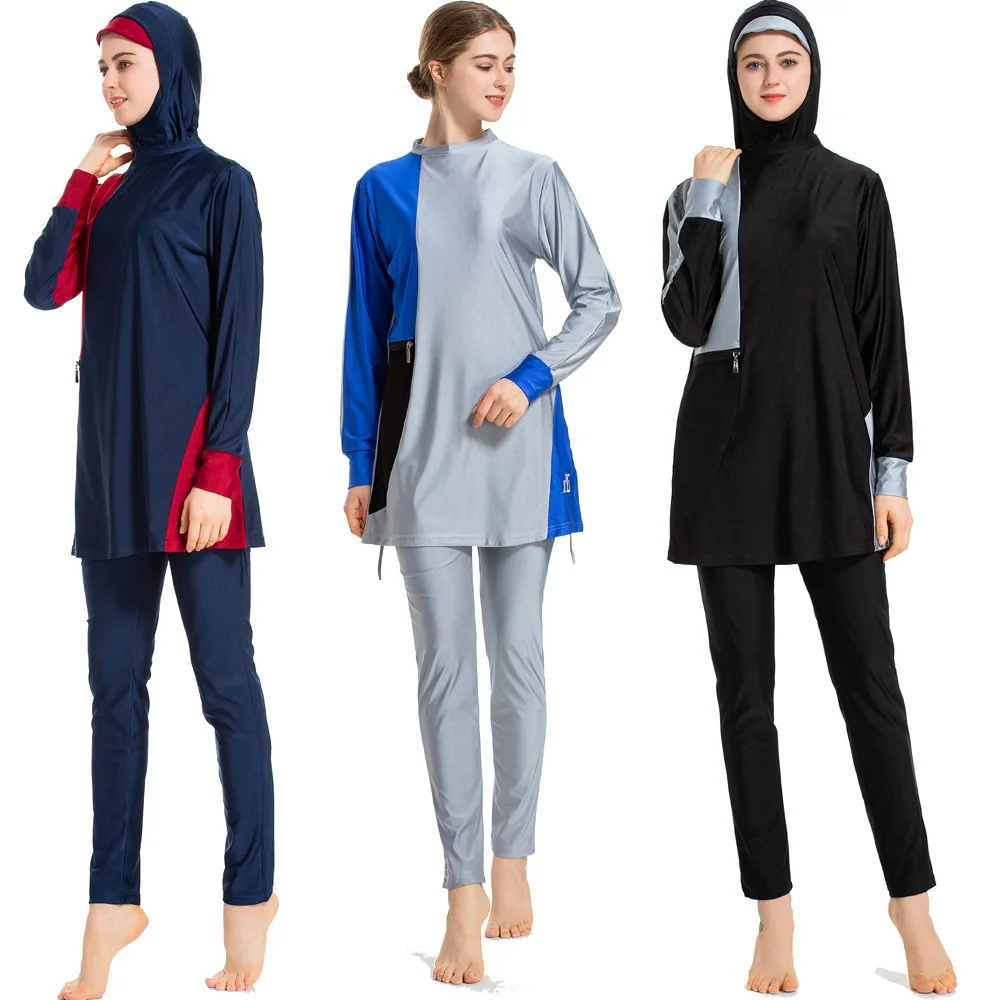 

2019 New Women Islamic Swimsuit Woman Muslim Swimwear Beach Bathing Quick Drying Suit Muslimah Swim Surf Wear Sports Wear S-6XL
