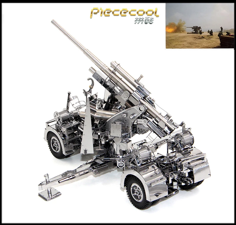 Piececool 3D металлические головоломки Рисунок Игрушки немецкий 88 ПВО анти Танк артиллерия 3D головоломки модели игрушки DIY головоломки для детей