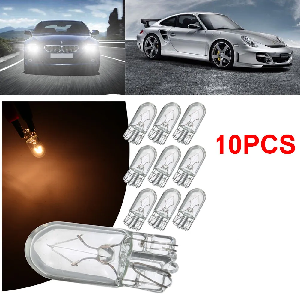 

10pcs T10 Car Halogen Bulb 194 168 W5W 5W Signal Interior Light Lamp Bulb Warm White Lighting Source LED Lamp Super Bright