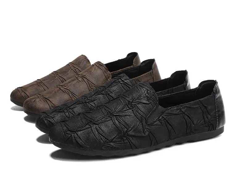 Для мужчин Smart Повседневная обувь итальянские модные лоферы из мягкой кожи Для мужчин; удобные водонепроницаемые Мокасины слипоны Туфли без каблуков камень шаблон мокасины gommino