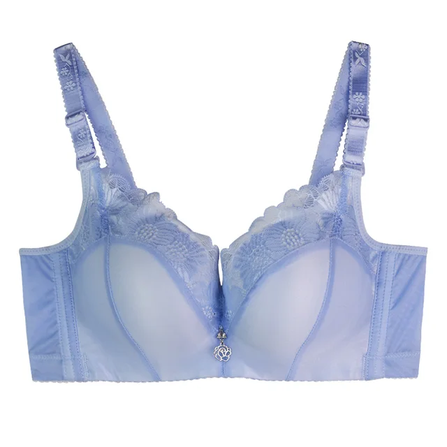 ElePlus Lace Solid Bra for Women Wire Free Deep V Bras Push Up Thick