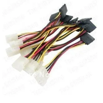 

Free shipping 100pcs IDE to Serial ATA SATA HDD Power Adapter Cable 4pin