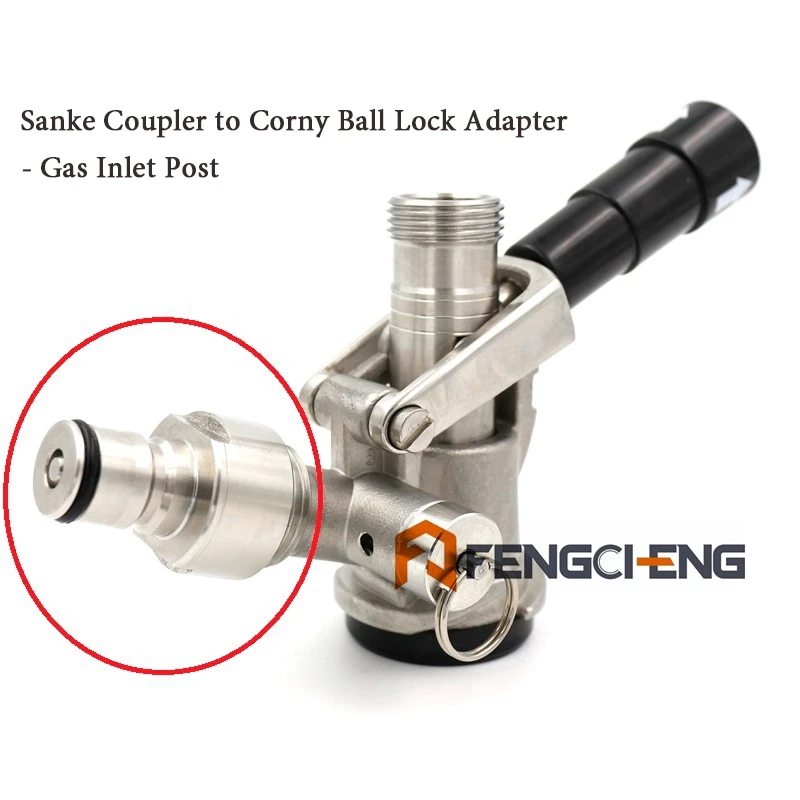 

Sanke Coupler to Corny Ball Lock Adapter Gas Inlet Post, Commercial Keg convert to Cornelius Ball Lock Keg