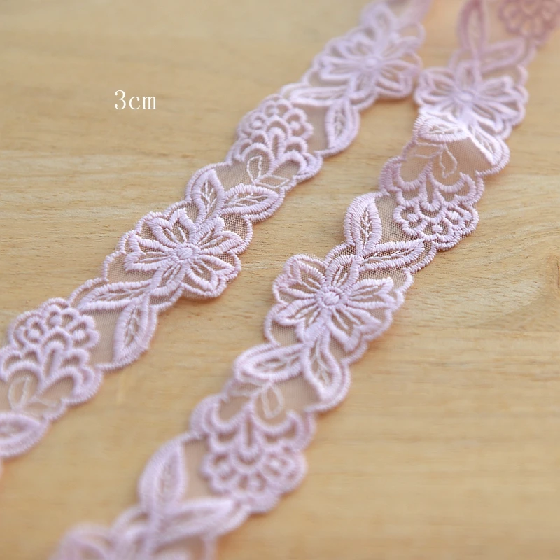 Purple pink white gauze embroidery lace Lace garment accessories dress