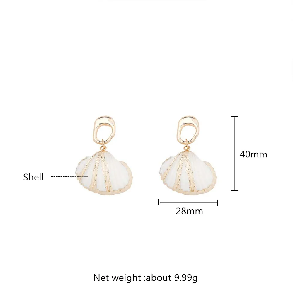

2019 Fashion Gold Jewelry Earrings Natural Shell Gold Package Edge Creative Exaggerated Earring for Women Punk Rock Jewelry