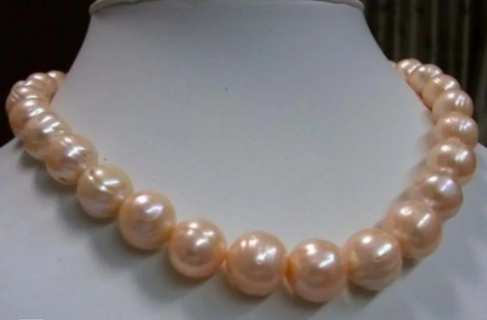 

Beautiful Natural 9-10MM SOUTH SEA PINK BAROQUE PEARL NECKLACE 18"AAA++>>>Wholesale Free Shipping 100% Natural Jewelry