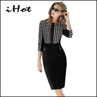 IHOT-Women-Formal-Bodycon-Dress-Elegant-Vintage-1-2-Sleeve-Zipper-tartan-Sheath-Party-Tunic-Pencil.jpg_640x640
