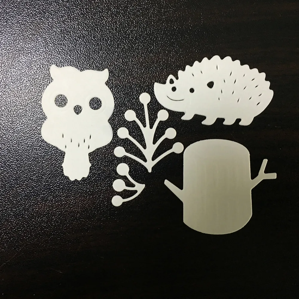 

McDies Metal Dies Cutting Woods Owl Hedgehog Dcorative Embossing Scrapbooking Craft Dies Cuts Stamp Paper Card Stencil