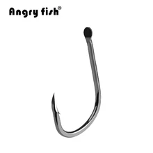 Angryfish 100pcs Box 1#-15# High Carbon Steel Fishing Hook Black color Barbed Fishhook Free Shipping YISHINI