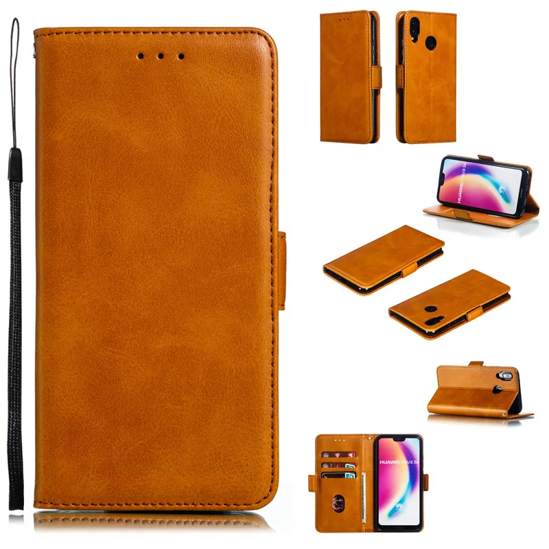 

Flip Leather Phone Cases For Huawei P20 Lite Case Huawei P30 P20 Pro P10 P9 P8 Lite 2017 Case Portable Wallet Solid color Cover