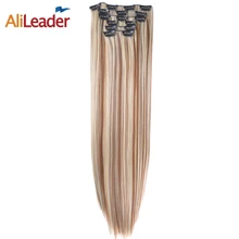 Alileader Products Full Head Clip In Hair Extensions 6 Pcs/Set 16 Clips 140G 22″ Long Straight Fake Hair Pieces Blonde To Brown