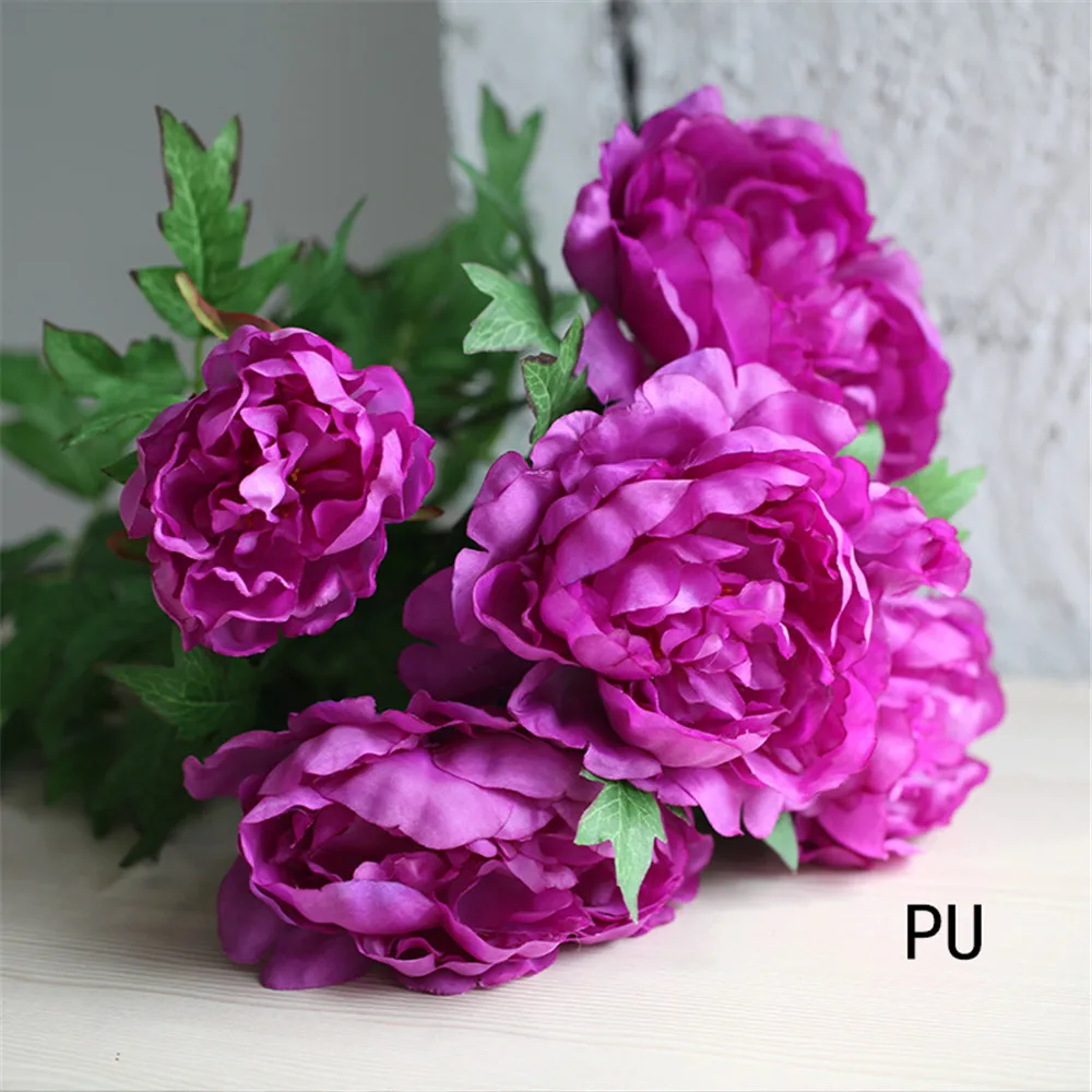Искусственные цветы Пион Букет Шелковая Роза свадебное оформление букета свадебный цветок для украшения дома аксессуары