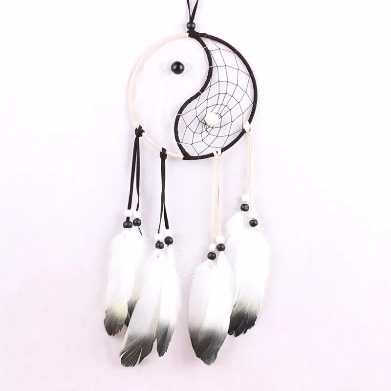 1PCS 6.5" Diameter Dream Catcher Handmade Traditional Dream Catche Yin Yang 16" Long Home Decoration Hot