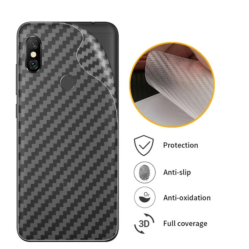 

3Pcs 3D Carbon Fiber Back Cover Protective Film For Xiaomi Mi A1 A2 Lite 5X 6X Redmi 6 Pro 6A 5 Plus S2 Screen Protector Sticker