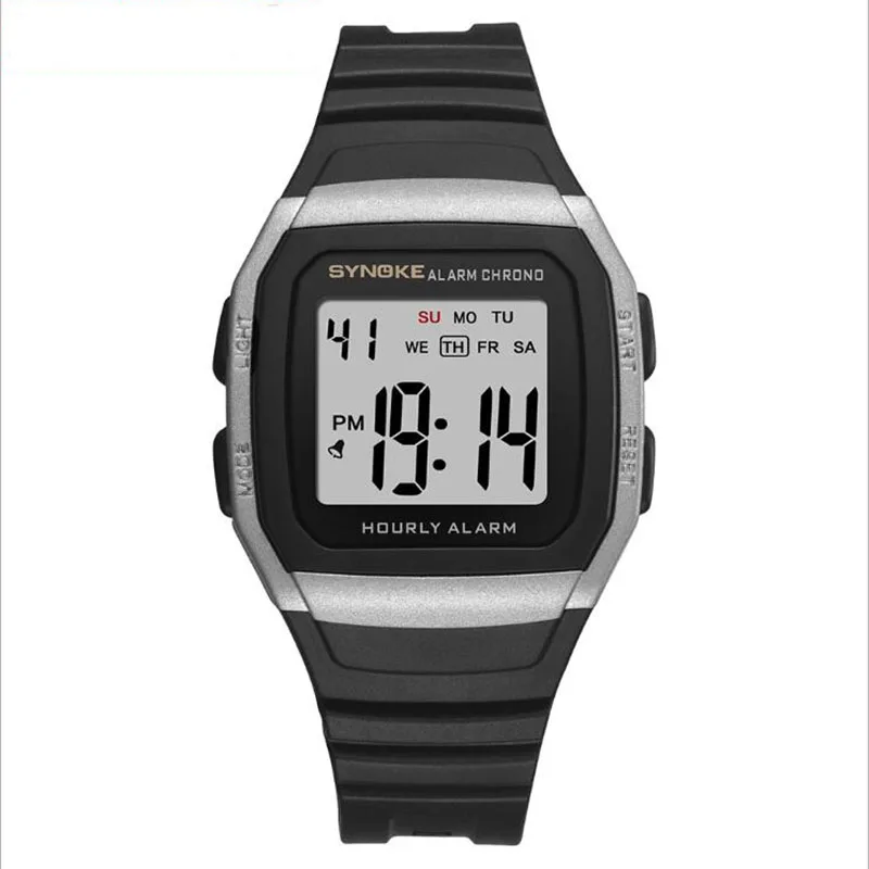 

Men's Square Digital Watch Military Swimming Sports Black Shockproof Waterproof Student Watch LED Digital Multifunction Clock