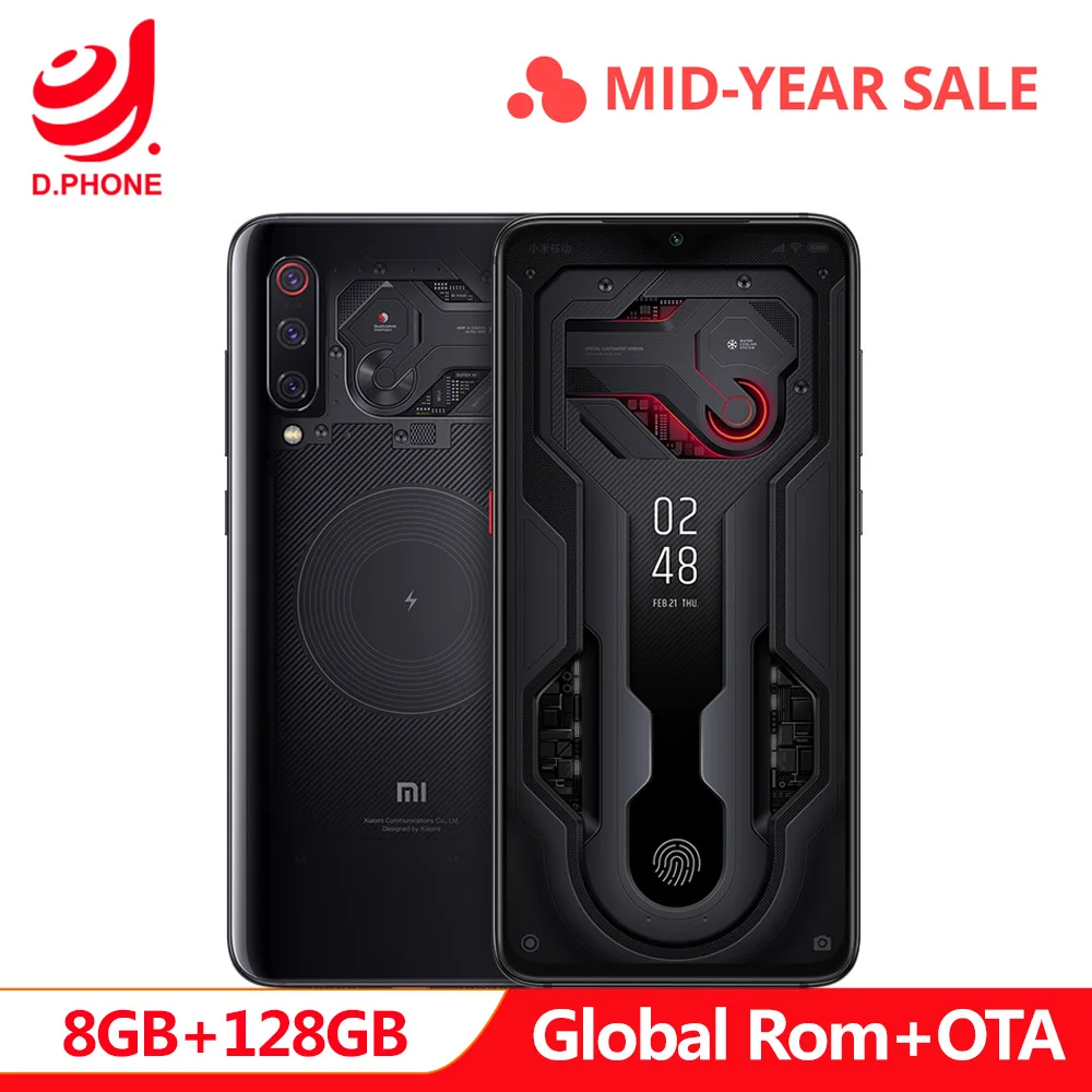 Глобальный стабильный ПЗУ Xiaomi mi 9 прозрачный 8GB 128GB Смартфон Snapdragon 855