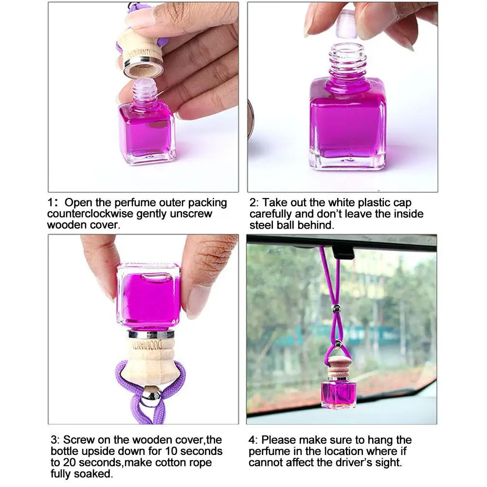 Universal 3PCS 10ml/pcs Car Perfume Oil Pendant Aromatherapy Scented Car Air Freshener Interior Accessory