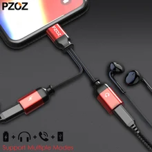PZOZ для iphone адаптер 2 в 1 разветвитель Кабель для зарядки для iphone 7 8 plus X XR XS max Aux аудио 3,5 мм разъем адаптер для наушников
