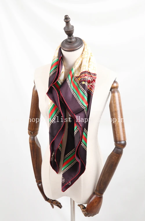 Elegante marca hecha a mano 100% crepe satén liso seda bufanda - 6