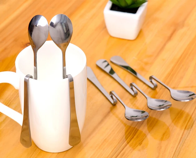 

6pcs/set High Quality bent spoon stainless steel coffee spoon stirring spoon twisted spoon free shipping