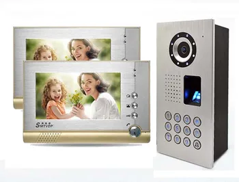 

XinSiLu New Arrival 7"Color TFT LCD video door phone,Metal camera with password and fingerprint unlocking,luxury intercom system