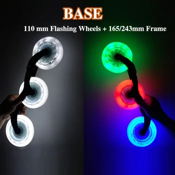 

Inline Speed Skates Frame Flashing Wheel Bearing Combination for 3X110mm Skating base 90A Marathon Racing Rodas 165mm Mount 243