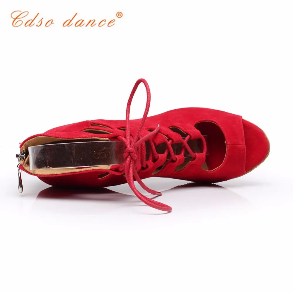 Cdso dance brand shoes 10312 Red /blue suede salsa shoe,Women's Satin Latin /Ballroom Dance Shoes