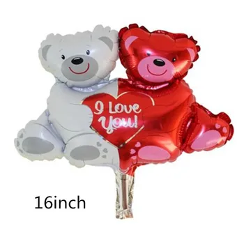 

50pcs I Love You bear balloons Air Inflatable Balls Decoration Cartoon Foil Balloons Birthday Party Wedding Decoration Gift Toys