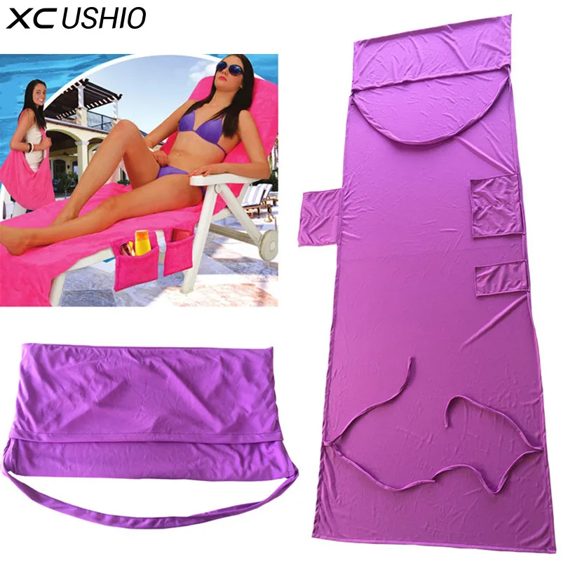 XC USHIO 73*210 cm Magie Handtuch Sonnenbad Lounger Bed Kamerad Tragbare Gartenstuhl Abdeckung Handtuch Strandtuch mit Taschen Toalla Preise