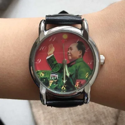 Горячие продажи рождественские украшения+ Chairman Mao Zedong, часы красный/синий - Цвет: 1