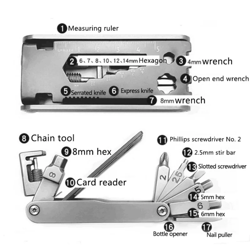 Best 16 in 1 Multifunction Bicycle Repair Tools Kit Hex Spoke Cycling Screwdriver Tool MTB Mountain Cycling Bike Repair Tool