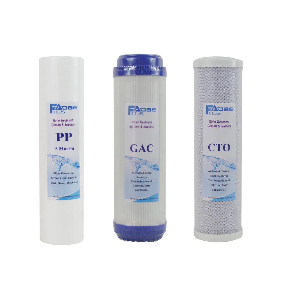 

Water Filter Parts 10" PP+GAC+CTO prefilter of househould RO system