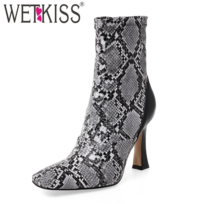 snakeskin sock booties