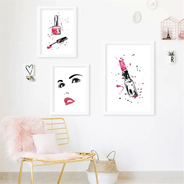 Portrait Of Beautiful Woman Canvas Art Print Poster Makeup