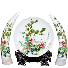 Антикварная дзиндечженьская керамическая ваза цвета слоновой кости Набор Классическая Китайская традиционная тарелка Современная Пастельная большая слоновая кость