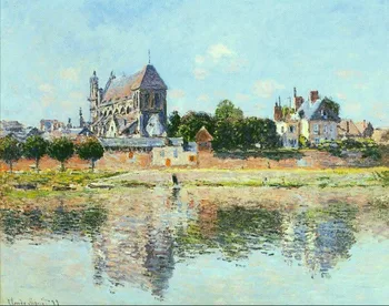 

High quality Oil painting Canvas Reproductions View of the Church at Vernon (1883) By Claude Monet hand painted