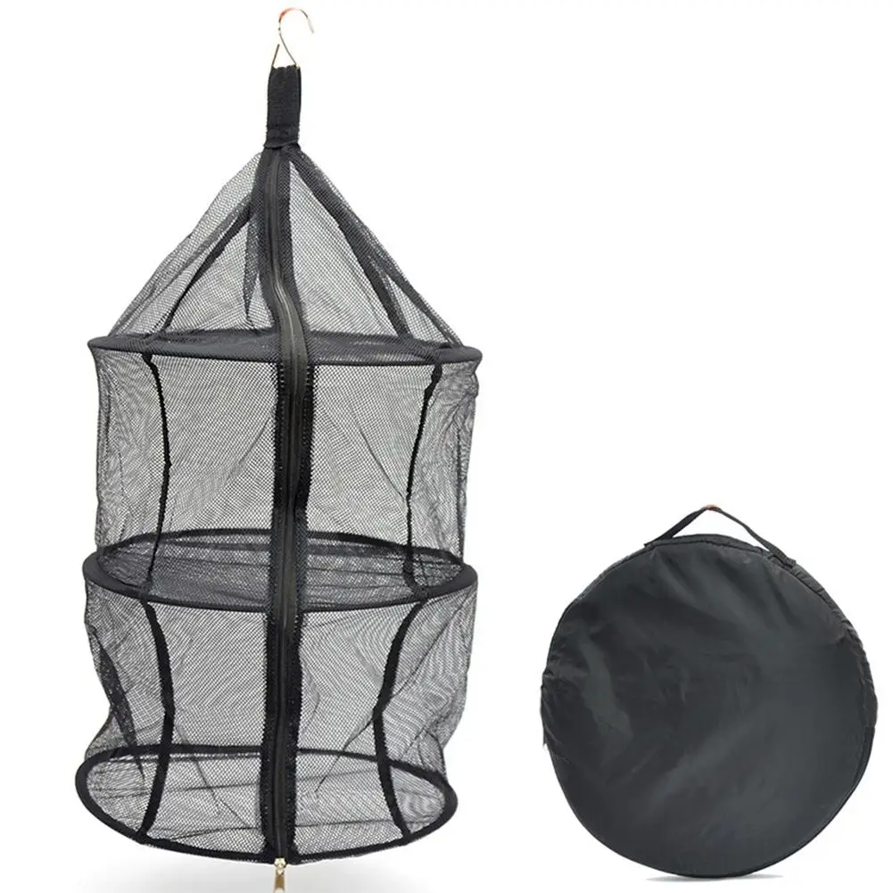 Herb Drying Folding Fishing Net with Zippers Dryer Mesh Tray Drying Rack Flowers Hanger Fish Net Tackle Accessory Tool