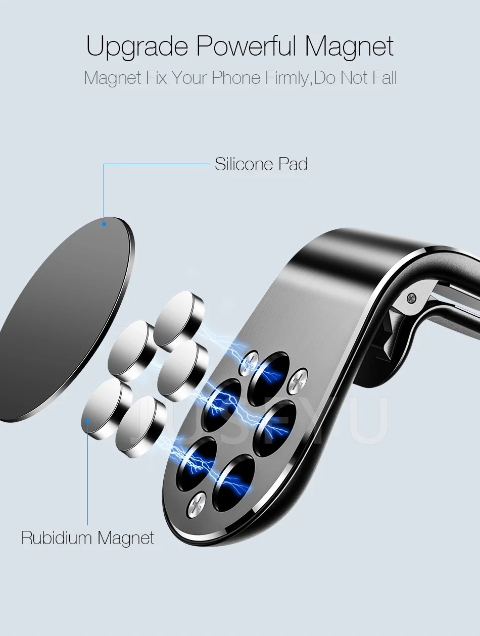 Металлический магнитный автомобильный держатель для телефона, Универсальный Магнит для iPhone XS MAX XR X 8 7 6 Plus Xiaomi samsung S10, крепление на 360 градусов на вентиляционное отверстие