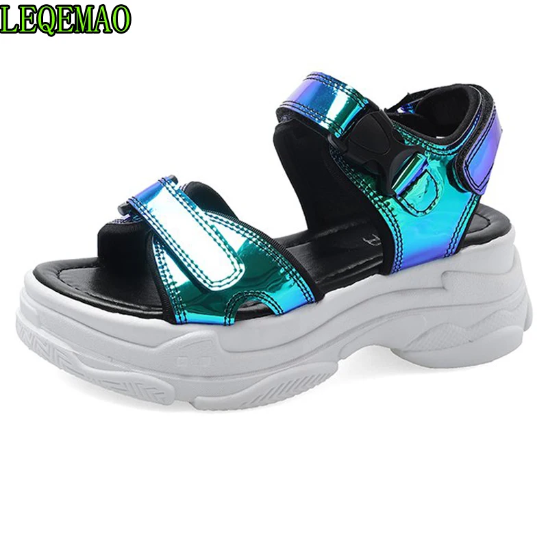 

Sexy Open-toed Women Sport Sandals Wedge Hollow Out Women Sandals Outside Cool Platform Shoes Women Beach Summer Shoes 2019 New