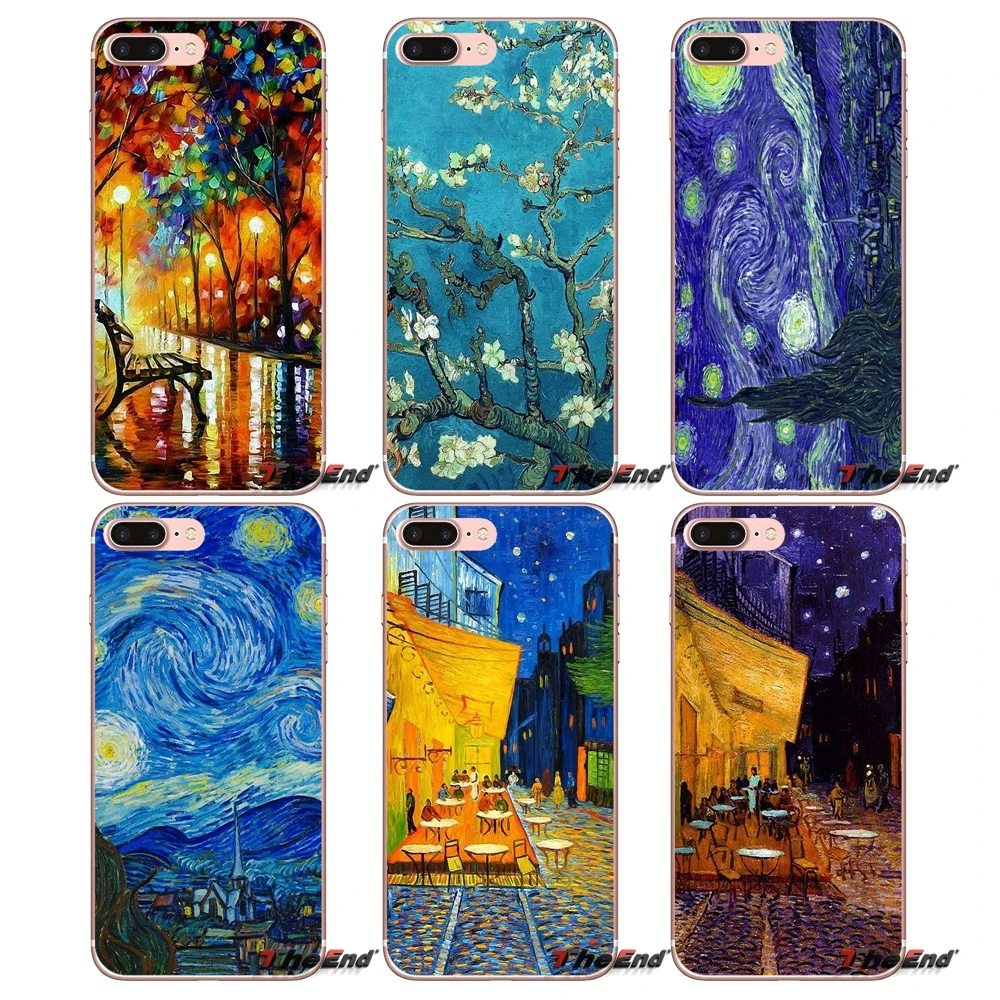 

For Apple iPhone X 4 4S 5 5S SE 5C 6 6S 7 8 Plus 6Plus 7plus 8plus Fundas Coque Vincent Van Gogh Starry Night Silicone Case